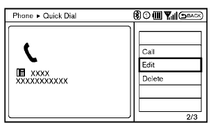 Editing the Quick Dial