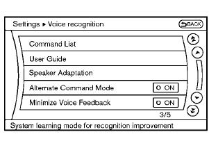 Speaker adaptation function (for Alternate