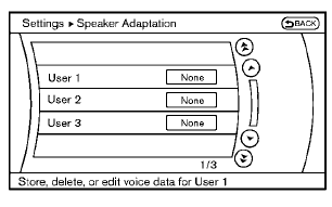 4. Select the user whose voice is memorized
