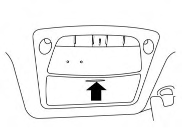 To open the sunglasses holder, push and release