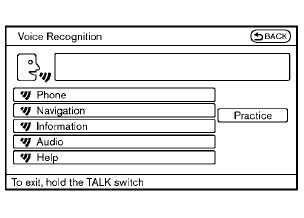 2. A list of commands appears on the screen,