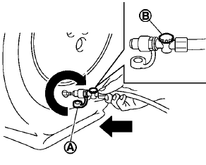 5. Remove the protective cap A of the hose