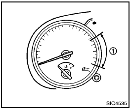 The tachometer indicates engine speed in revolutions per minute (RPM). Do not