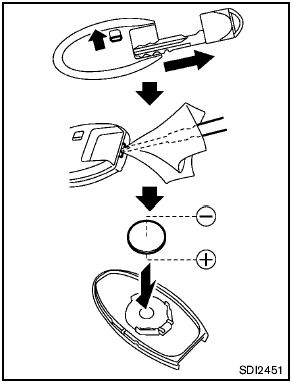 Replace the battery in the Intelligent Key as follows: