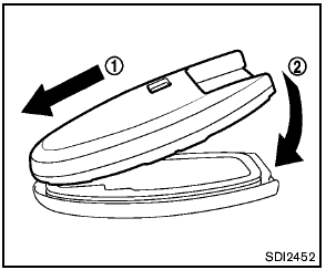 4. Align the tips of the upper and lower parts 1 , and then push them