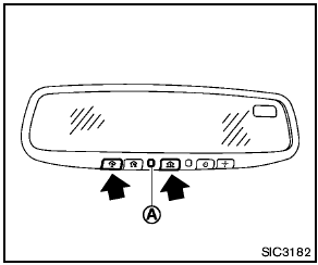 1. To begin, push and hold the 2 outer HomeLink® buttons (to clear the memory)