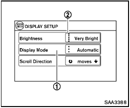 Other items are adjusted by selecting one of a set number of conditions. For