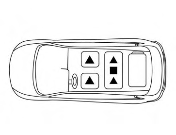 The illustration shows the seating positions