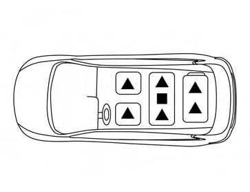 The illustration shows the seating positions