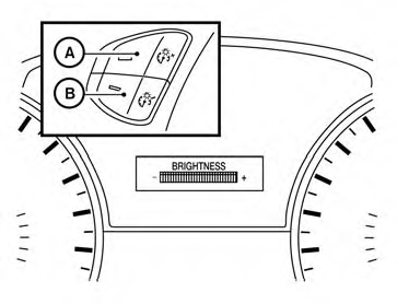Push the “+” button A to increase the brightness