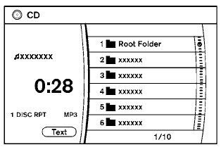 CD/MP3 display mode