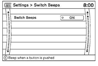 Switch beeps settings