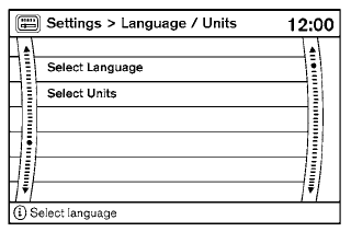 Language / Units