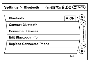 2. Select the “Connect Bluetooth” key.