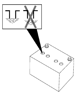 2. Check the fluid level in each cell. If it is