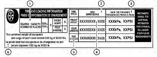 Tire and loading information label