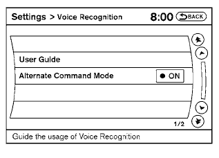 4. Select the “Alternate Command Mode” key.