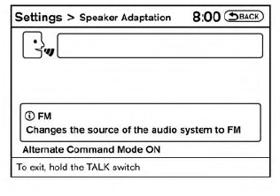 7. The system requests that you repeat a command