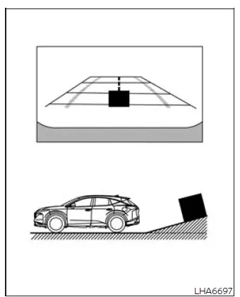 Nissan Murano rear camera guide lines while backing up on a steep uphill