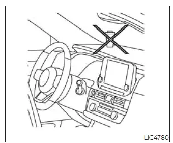 Head Up Display projector opening on the instrument panel