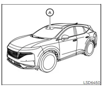 Nissan Murano front camera monitoring lane markings for the Lane Departure Warning system