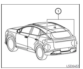 Nissan Murano rear radar sensor location for the Blind Spot Warning system