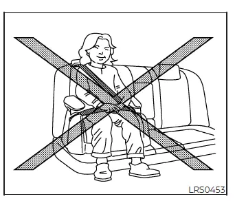 Booster seat positioned for proper lap and shoulder belt fit