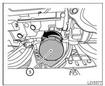 Engine oil filter location beneath the vehicle