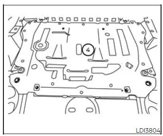 Under-engine protector covering the oil service area