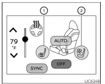 Nissan Murano driver side climate controlled seat switch display