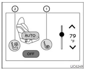 Passenger side climate controlled seat switch display