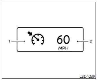 Conventional cruise control indicators in the Nissan Murano vehicle information display