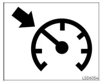 Yellow conventional cruise control malfunction warning in the vehicle information display