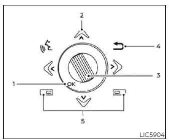 Type A steering wheel controls for the Nissan Murano vehicle information display