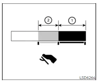 Nissan Murano ECO Pedal Guide showing green and light green acceleration ranges