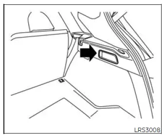 Cargo area lever for folding the rear bench seat
