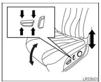 Driver and passenger power seat lifter and cushion tilt adjustment control
