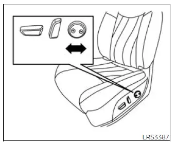 Nissan Murano lumbar support switch for driver and front passenger seat