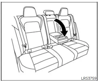 Front seat armrest lowered position