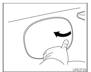 Nissan Murano fuel-filler door opening location on the rear side panel