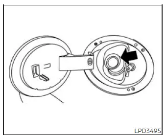 Capless fuel-filler opening on the Nissan Murano