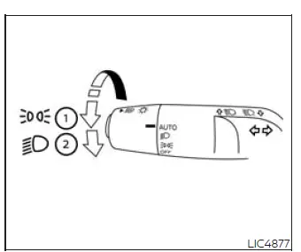 Type A headlight control switch in the Nissan Murano