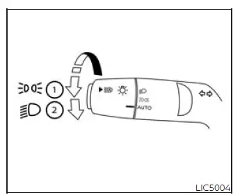 Type B headlight control switch layout