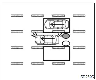 Flashing BSW and RCTA indicators during an overtaking maneuver