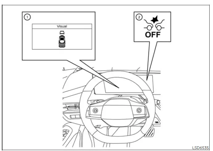 Nissan Murano vehicle ahead detection indicator and I-FCW warning light