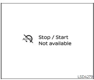 Nissan Murano auto start deactivation message for the Idling Stop System
