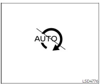 Nissan Murano Idling Stop inhibition indicator showing automatic engine stop is unavailable
