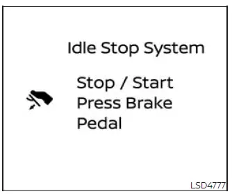 Idling Stop guidance requesting firmer brake pedal application