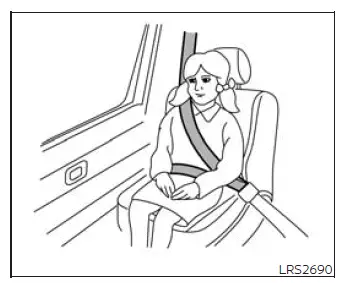 Nissan Murano child booster seat belt fit test seating position