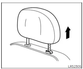 Raising the adjustable head restraint to a higher locked position